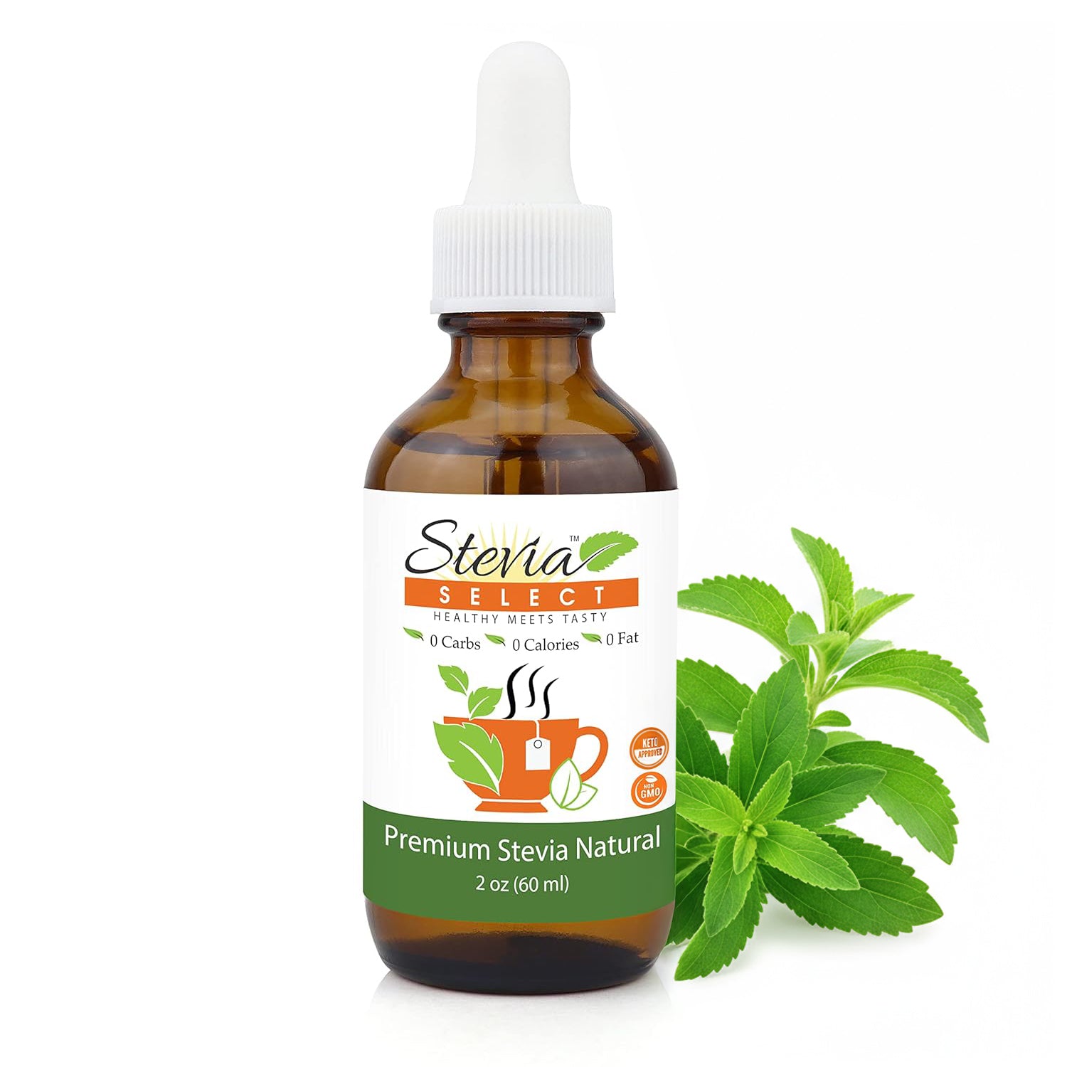 Stevia Liquid Plain Keto Flavor Drops - 2 oz
