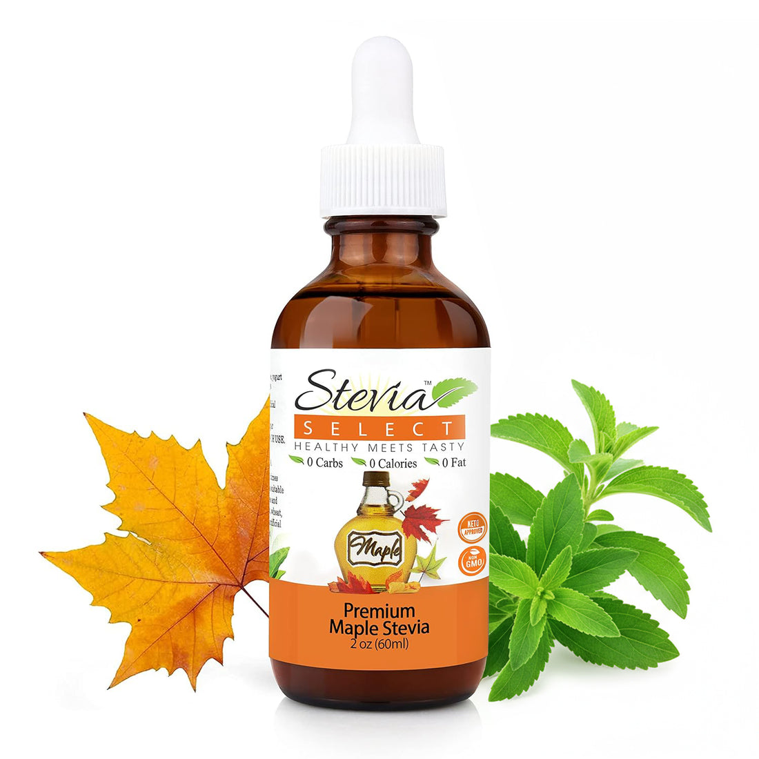 Stevia Liquid Maple Keto Flavor Drops 2 oz - No Erythritol