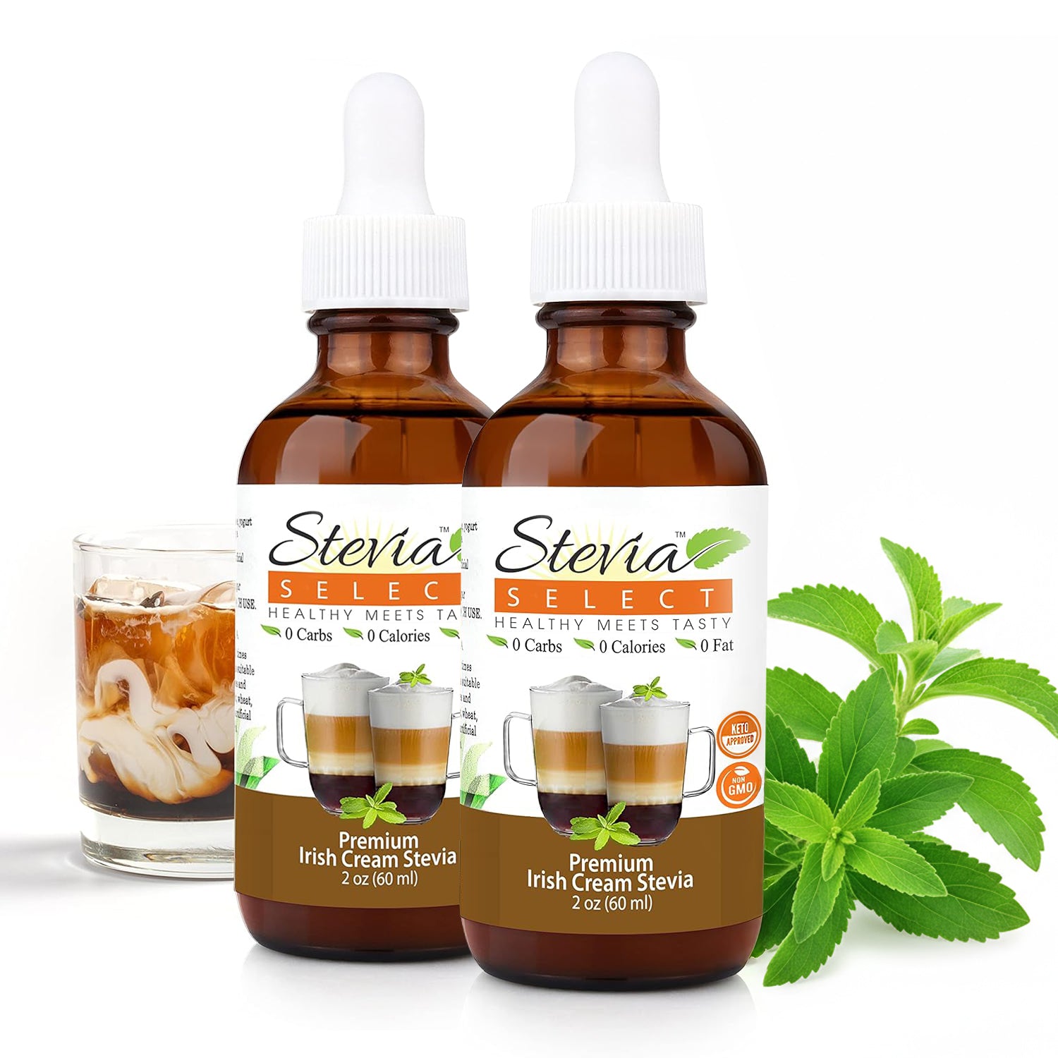 Stevia Liquid Irish Cream Keto Flavor Drops 2 oz. - No Erythritol