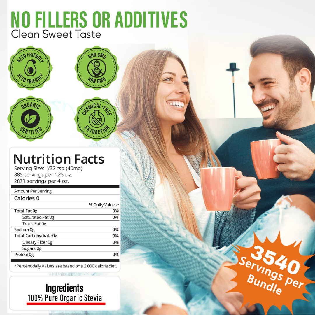 Pure Stevia Bundle Deal - Buy 3 Get 1 Free - 1.25 oz Shaker Bottles