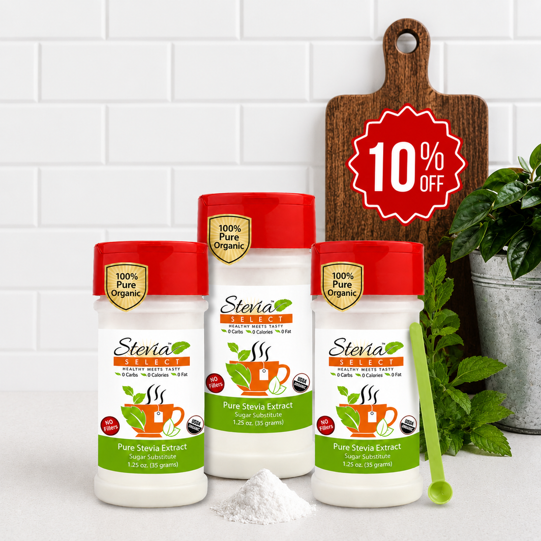 Pure Stevia Powder 3-Pack