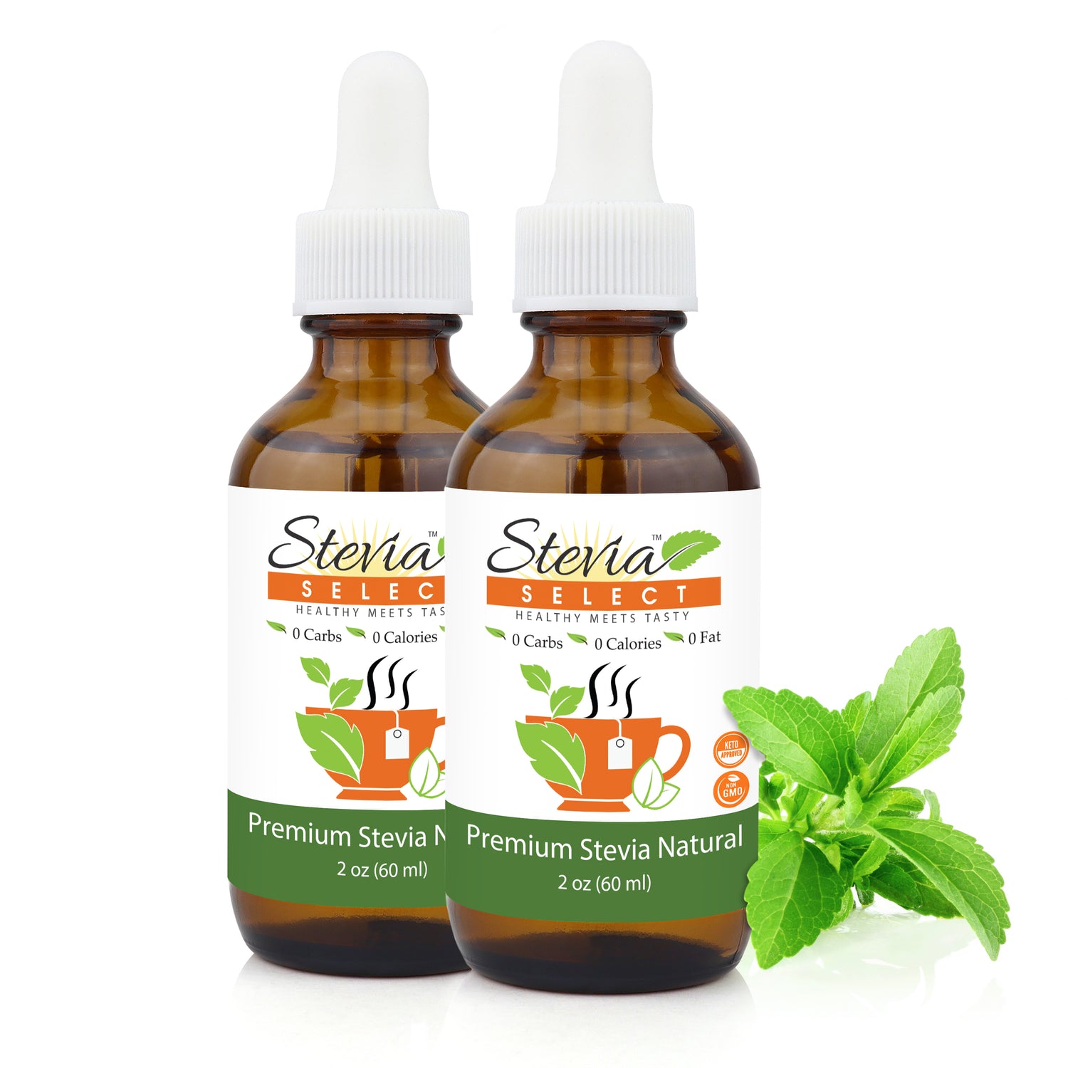 Stevia Liquid Plain Keto Flavor Drops - 2 oz