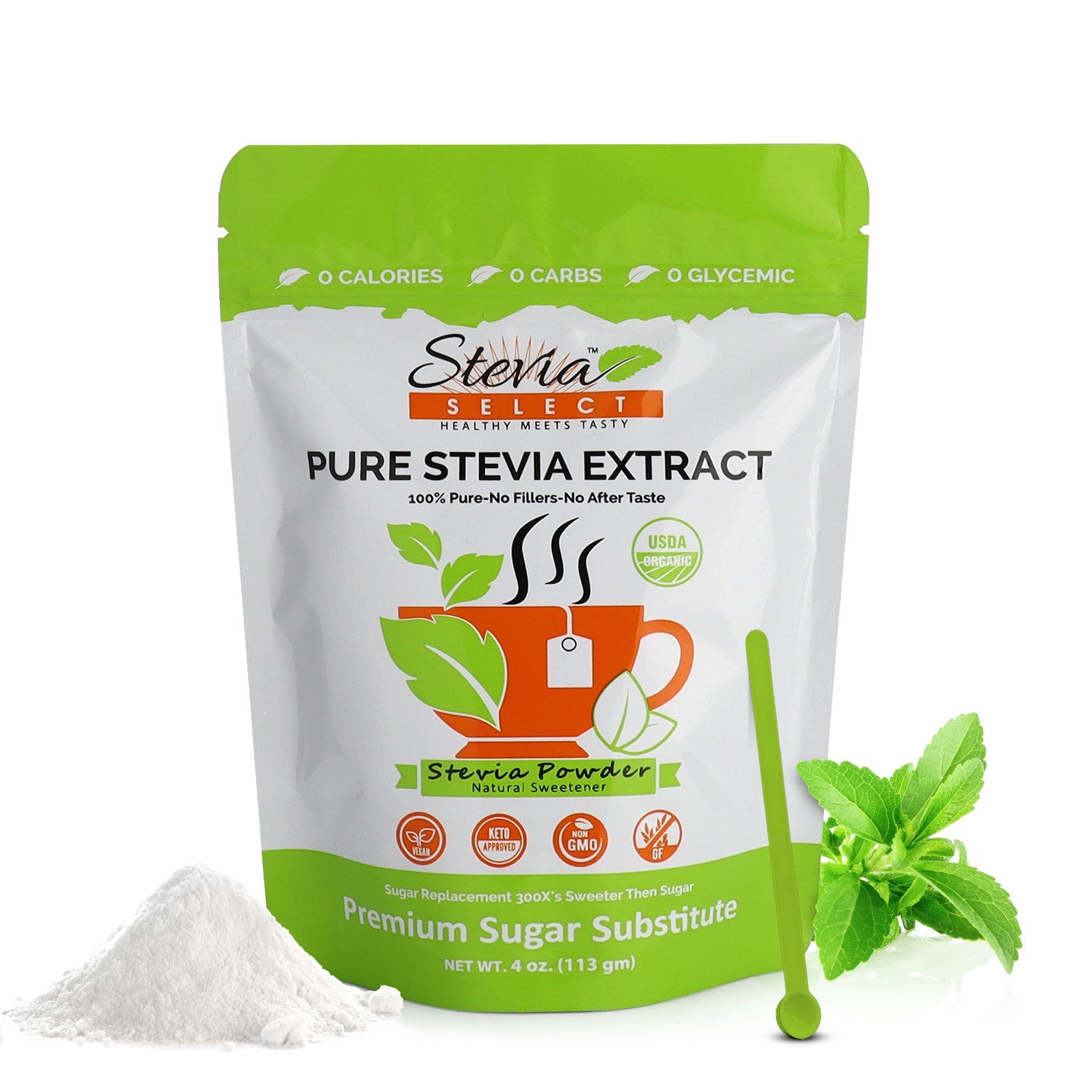 Pure Organic Stevia Extract - No Fillers - No Erythritol