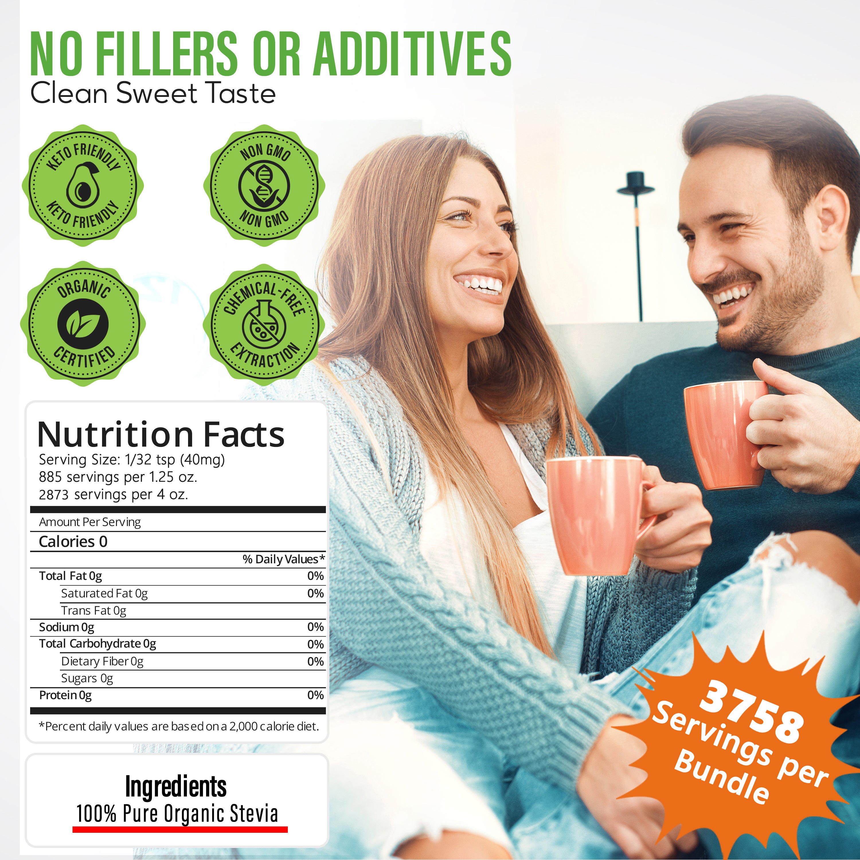 Pure Stevia Bundle - (3 Pack) 1.25 oz