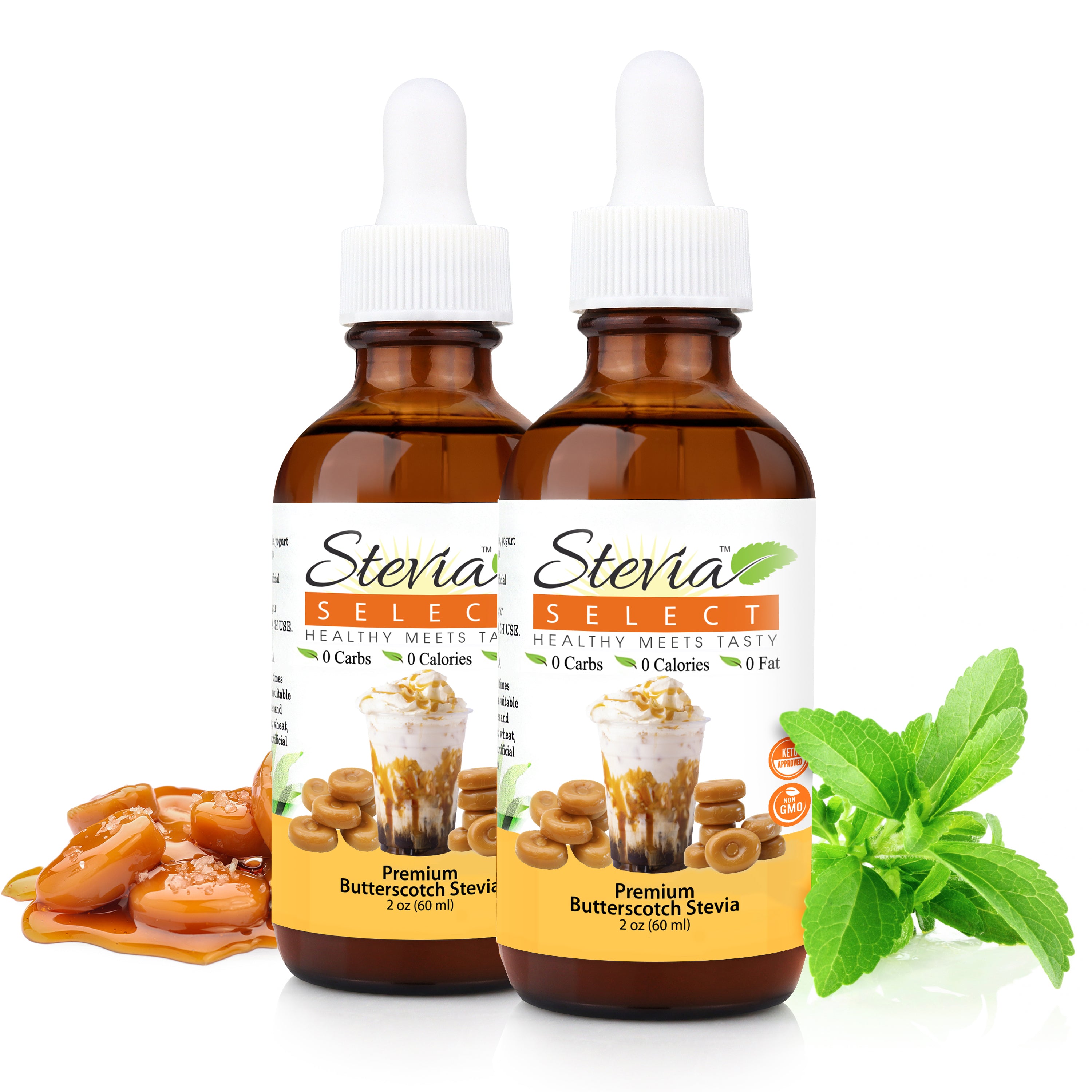 Stevia Liquid Butterscotch Keto Flavor Drops 2 oz - No Erythritol