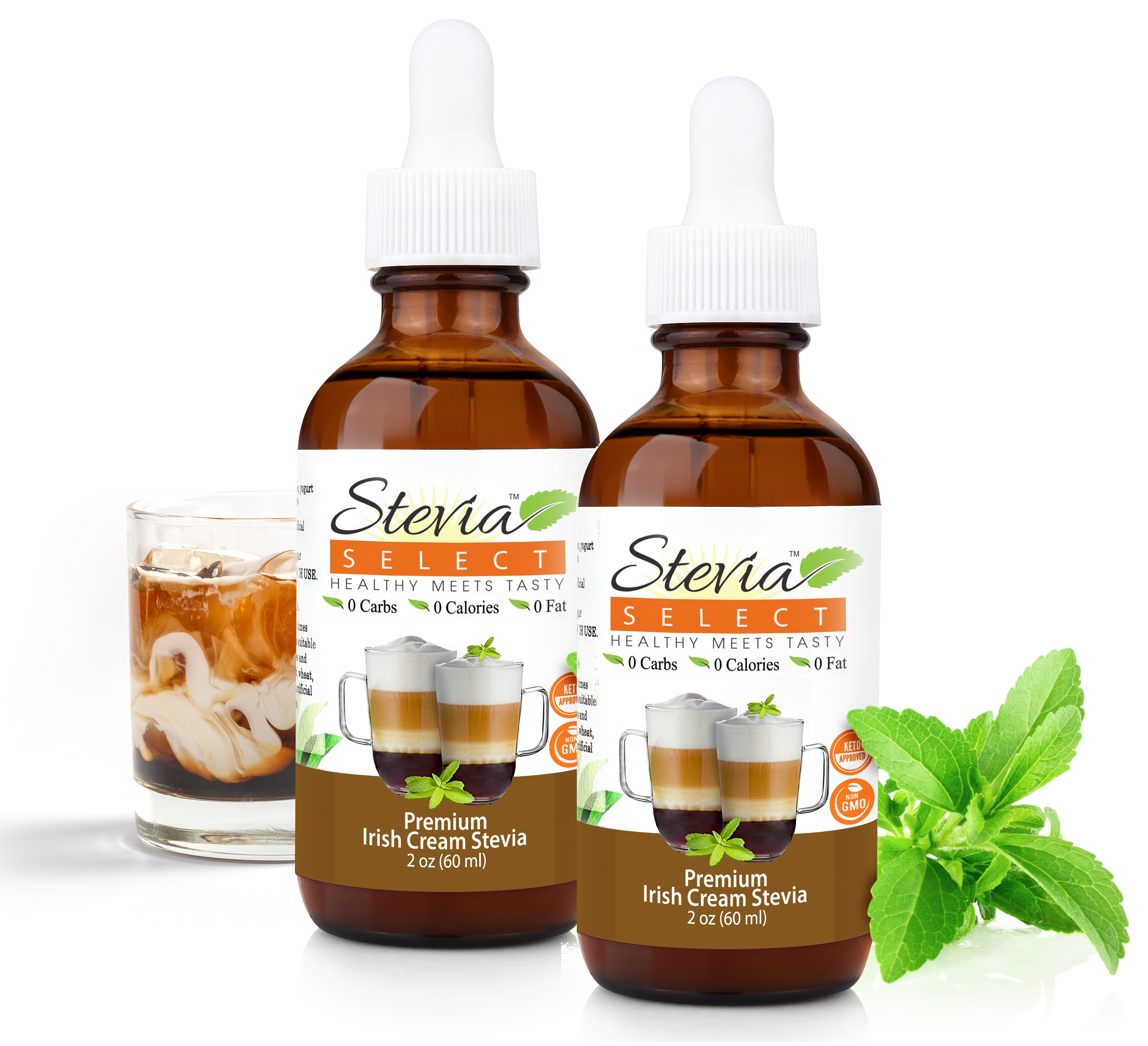 Stevia Liquid Irish Cream Keto Flavor Drops 2 oz. - No Erythritol