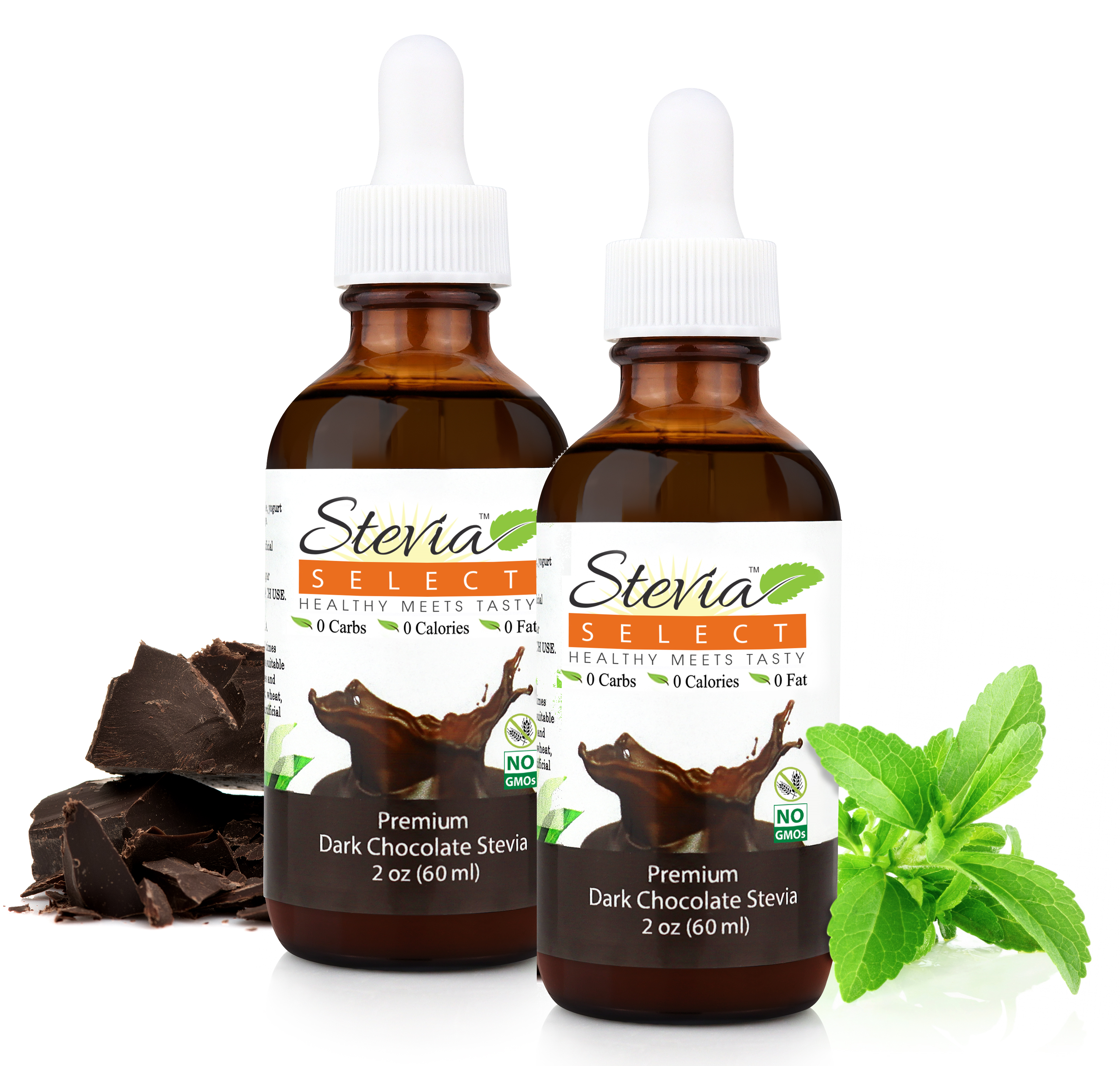 Stevia Liquid Dark Chocolate Keto Flavor Drops 2 oz - No Erythritol