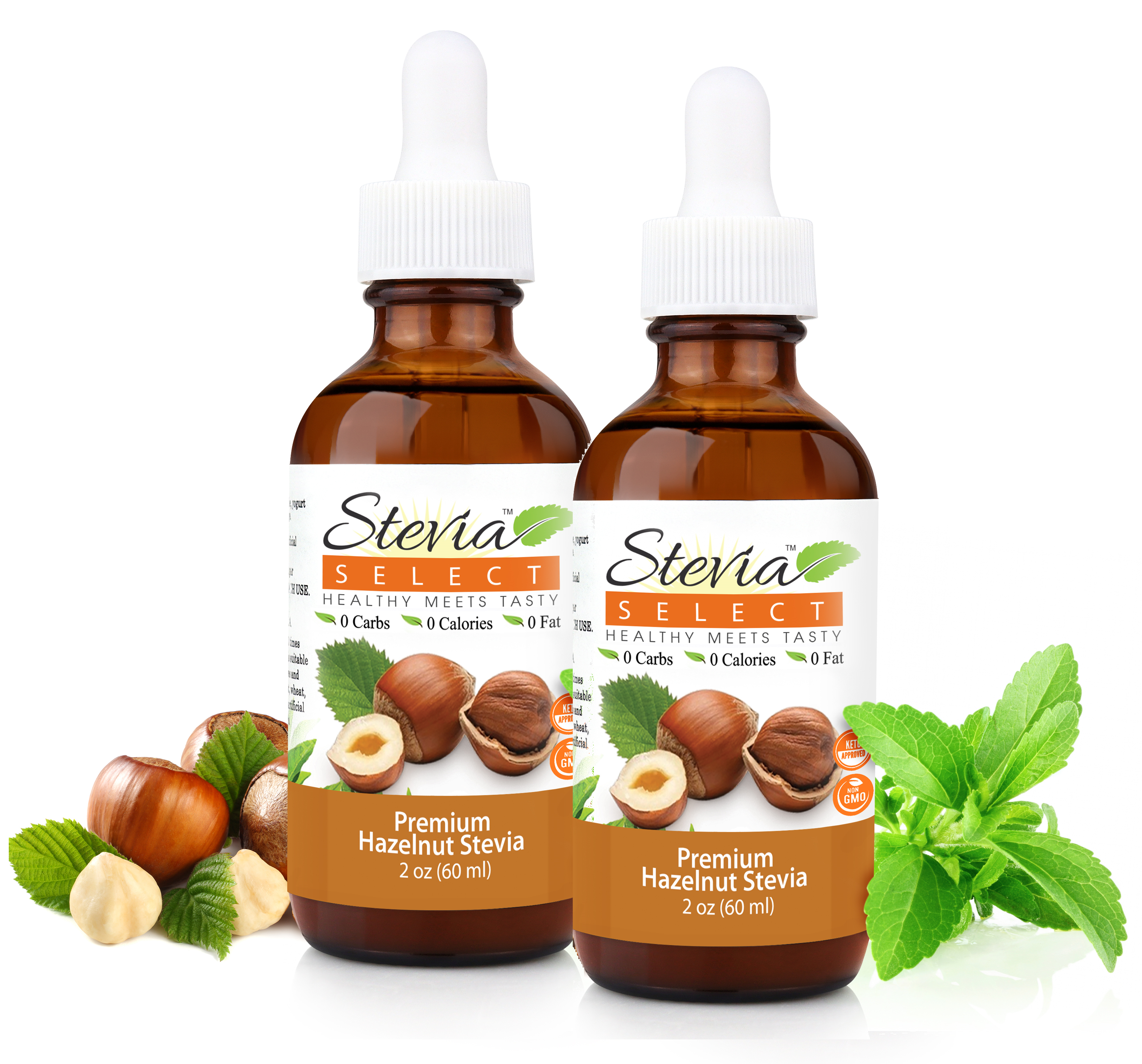 Stevia Liquid Hazelnut Keto Flavor Drops 2 oz - No Erythritol