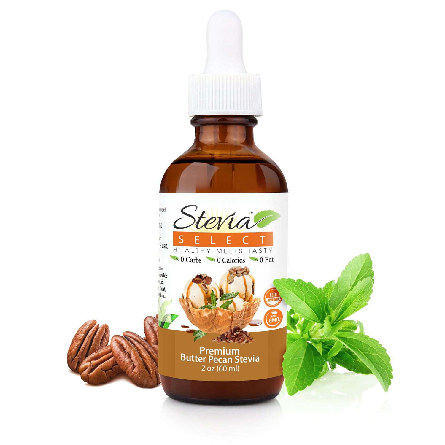 Stevia Liquid Butter Pecan Keto Flavor Drops 2 oz