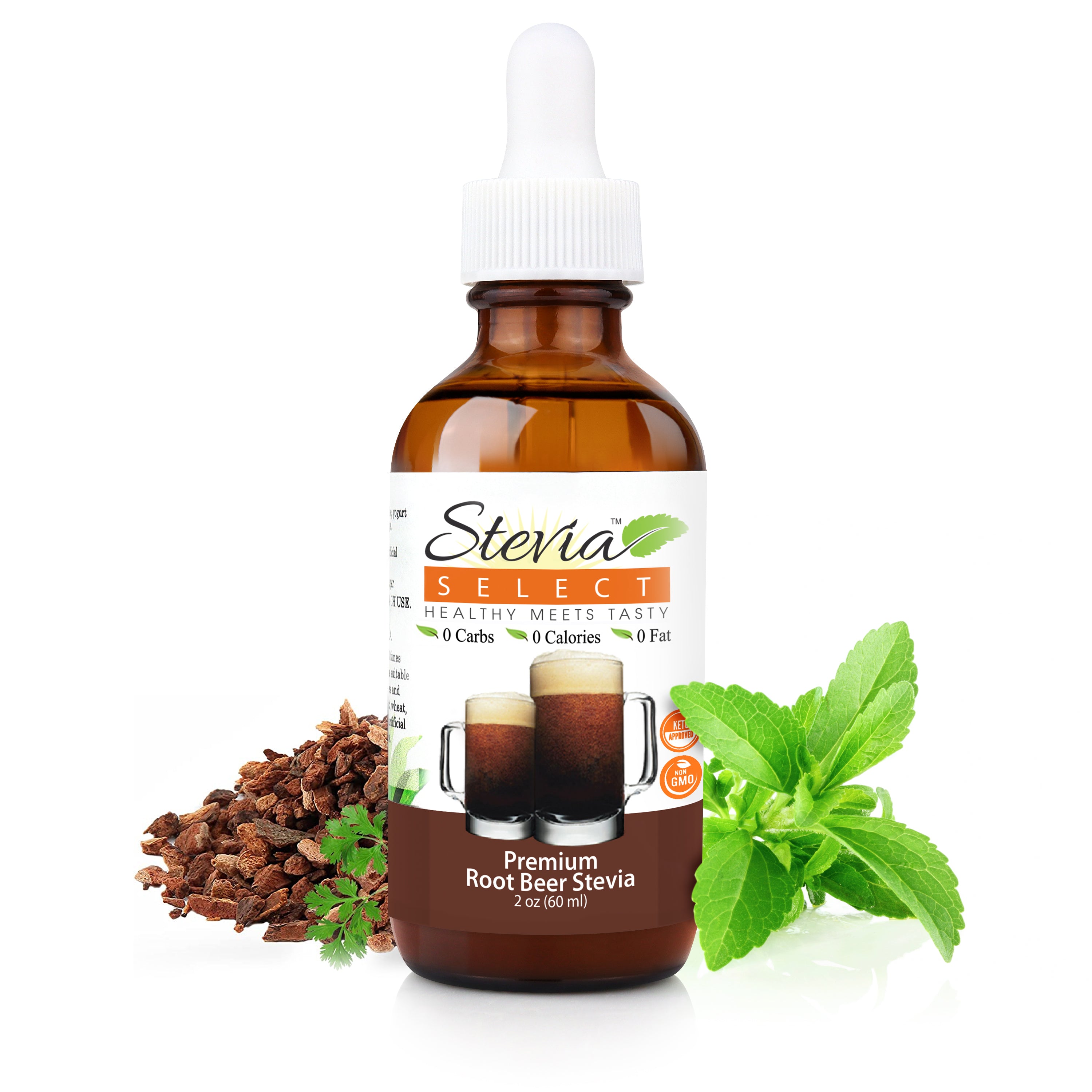 Stevia Liquid Root Beer Keto Flavor Drops 2 oz - No Erythritol