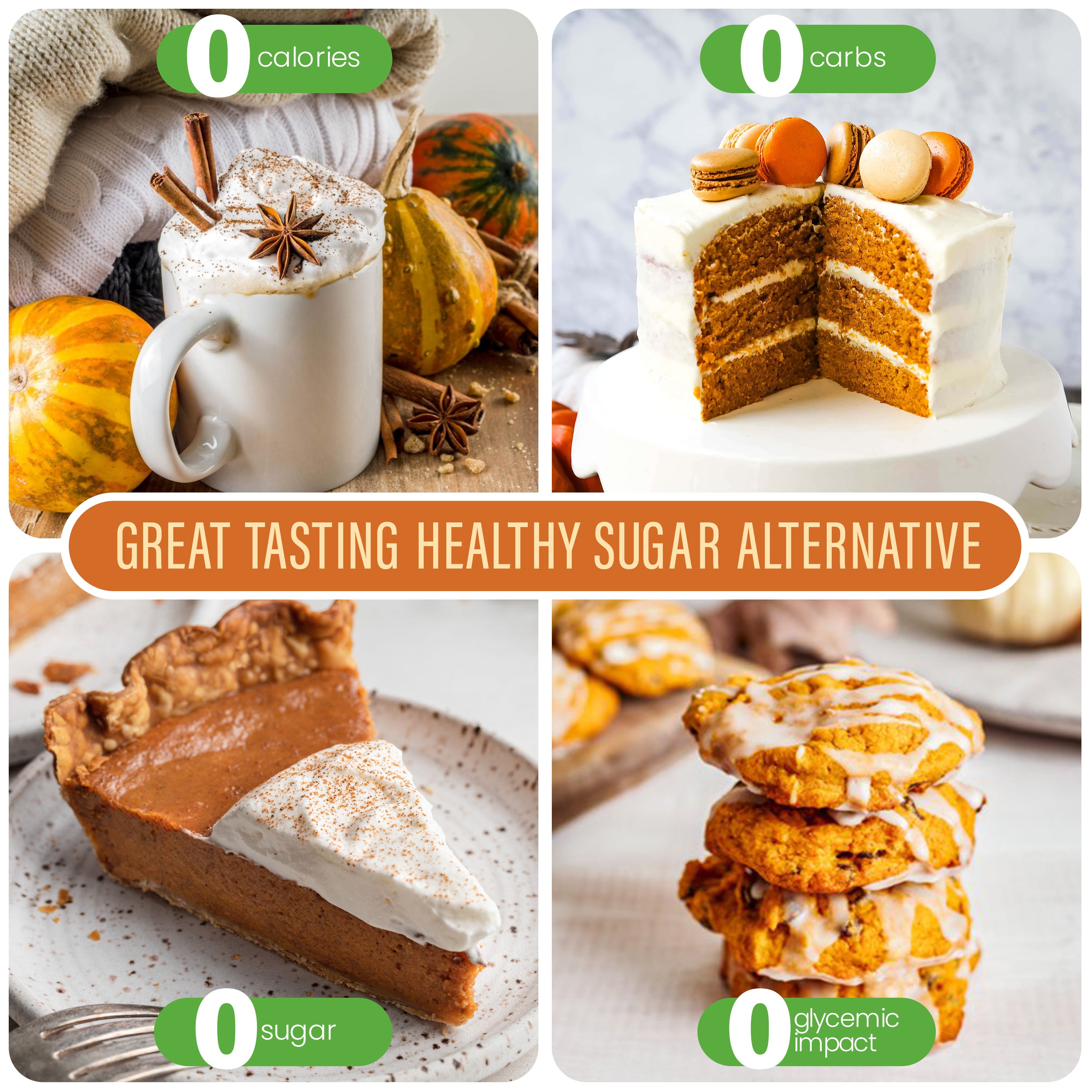 Pumpkin spice stevia sweet drops used in baking muffins and desserts, sugar-free sweetener with warm spice flavor