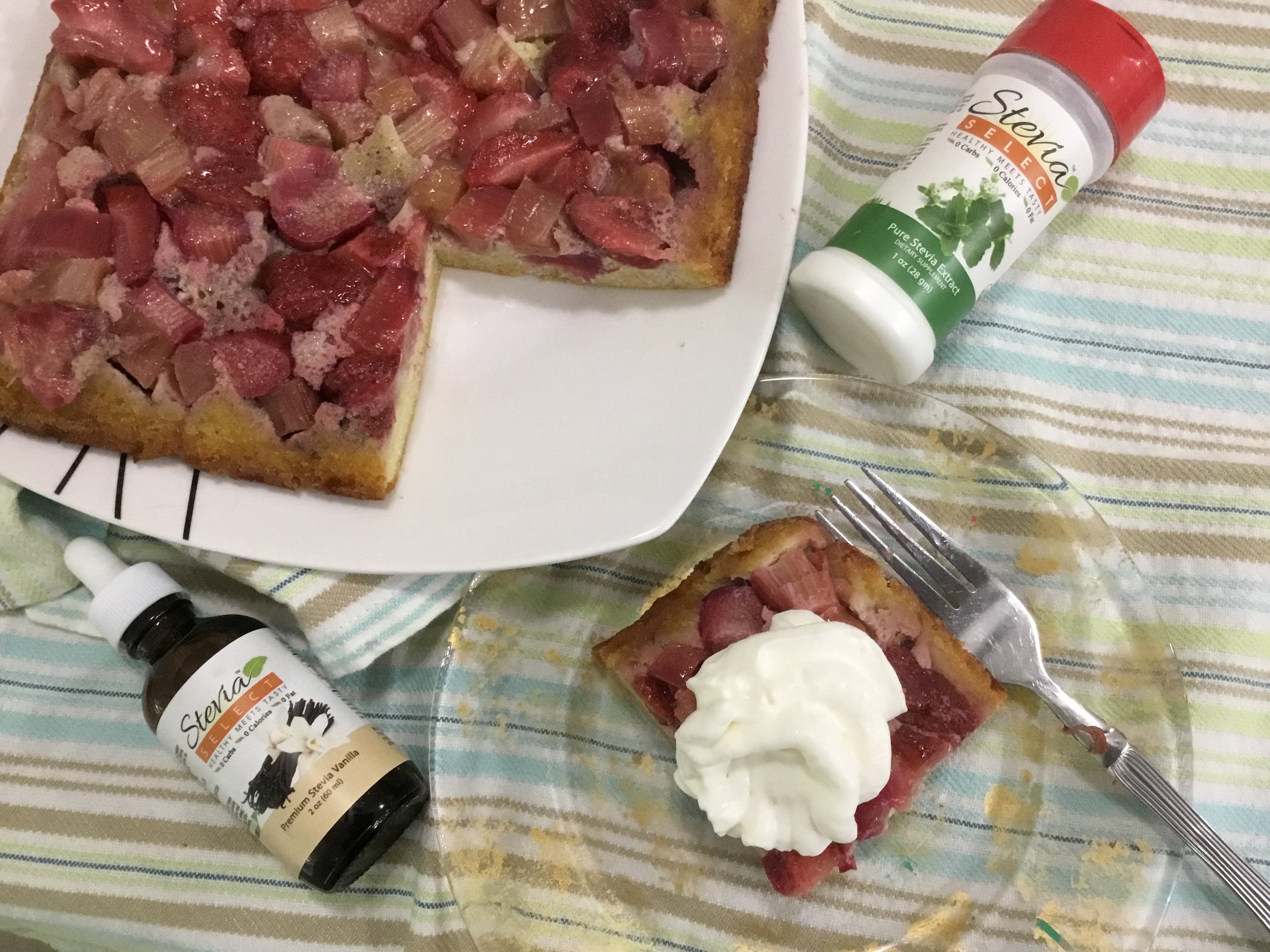 Low Carb Rhubarb Upside Down Cake