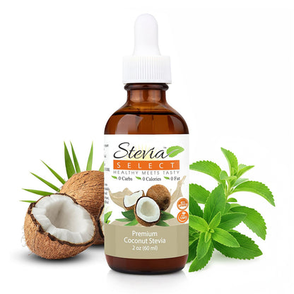 Stevia Liquid Coconut Keto Flavor Drops 2 oz - No erythritol