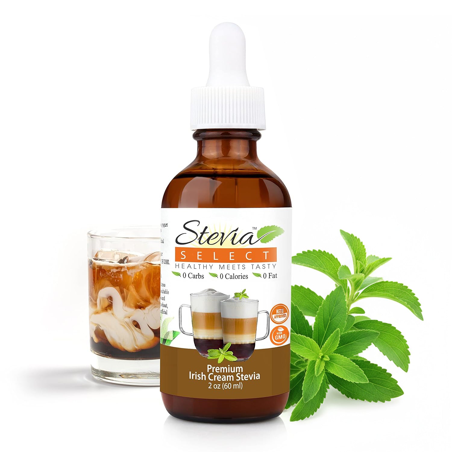 Stevia Liquid Irish Cream Keto Flavor Drops 2 oz. - No Erythritol