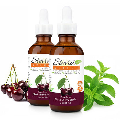 Stevia Liquid Black Cherry Keto Flavor Drops 2 oz - No Erythritol