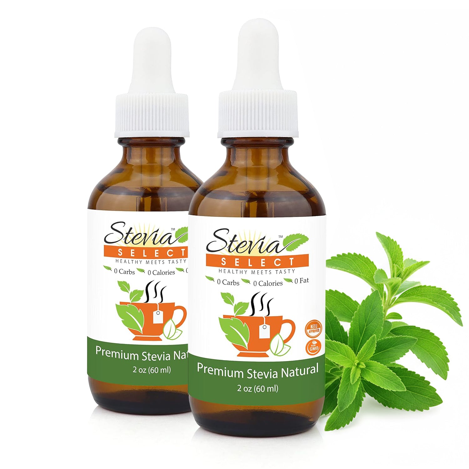 Stevia Liquid Plain Keto Flavor Drops - 2 oz