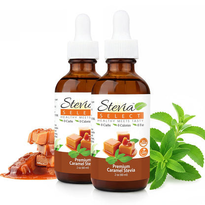 Stevia Liquid Caramel Keto Flavor Drops 2 oz - No Erythritol