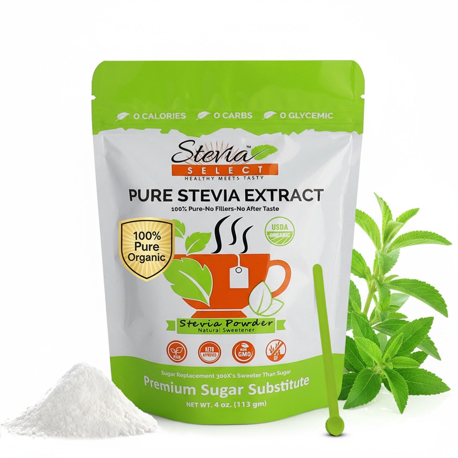 Pure Organic Stevia Extract - No Additives - No Erythritol