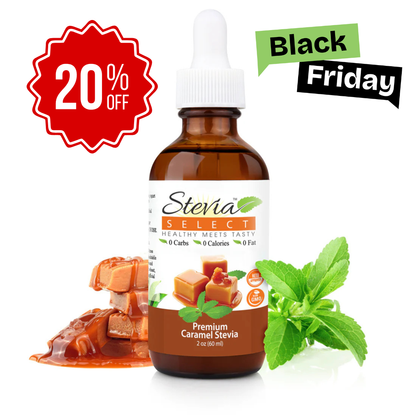 Stevia Liquid Caramel Keto Flavor Drops 2 oz - No Erythritol