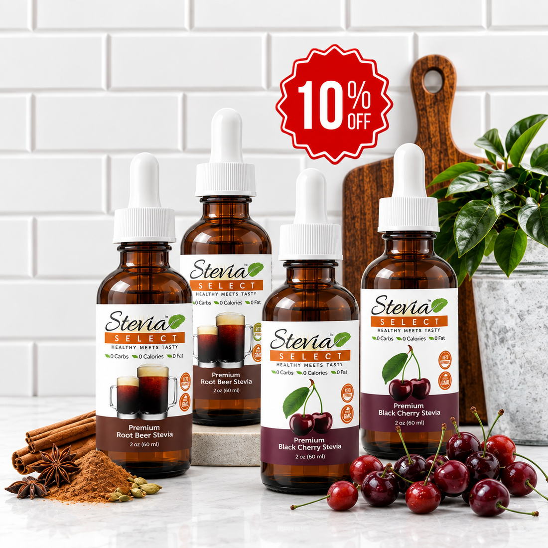 Dr. Smart Soda Bundle – Root Beer + Black Cherry (4 Pack, Zero Sugar)