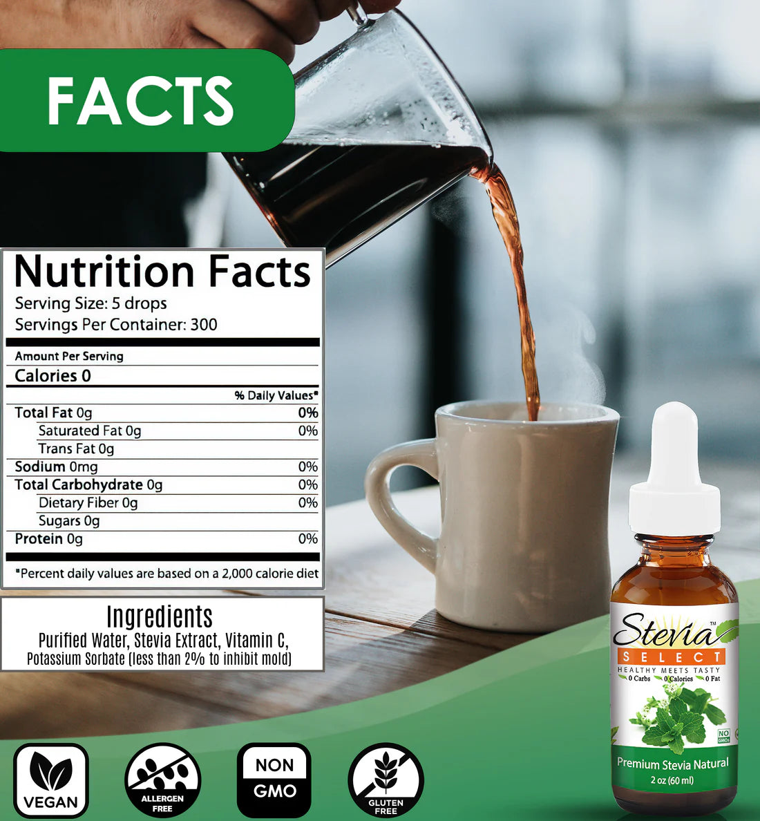 Stevia Liquid Plain Keto Flavor Drops Bundle – (3 Pack) 2 oz