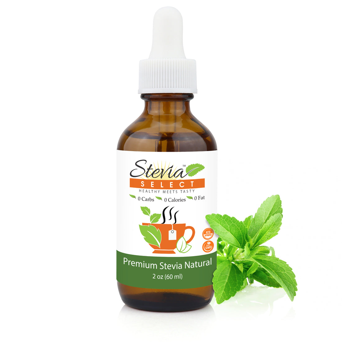 Stevia Liquid Plain Keto Flavor Drops - 2 oz