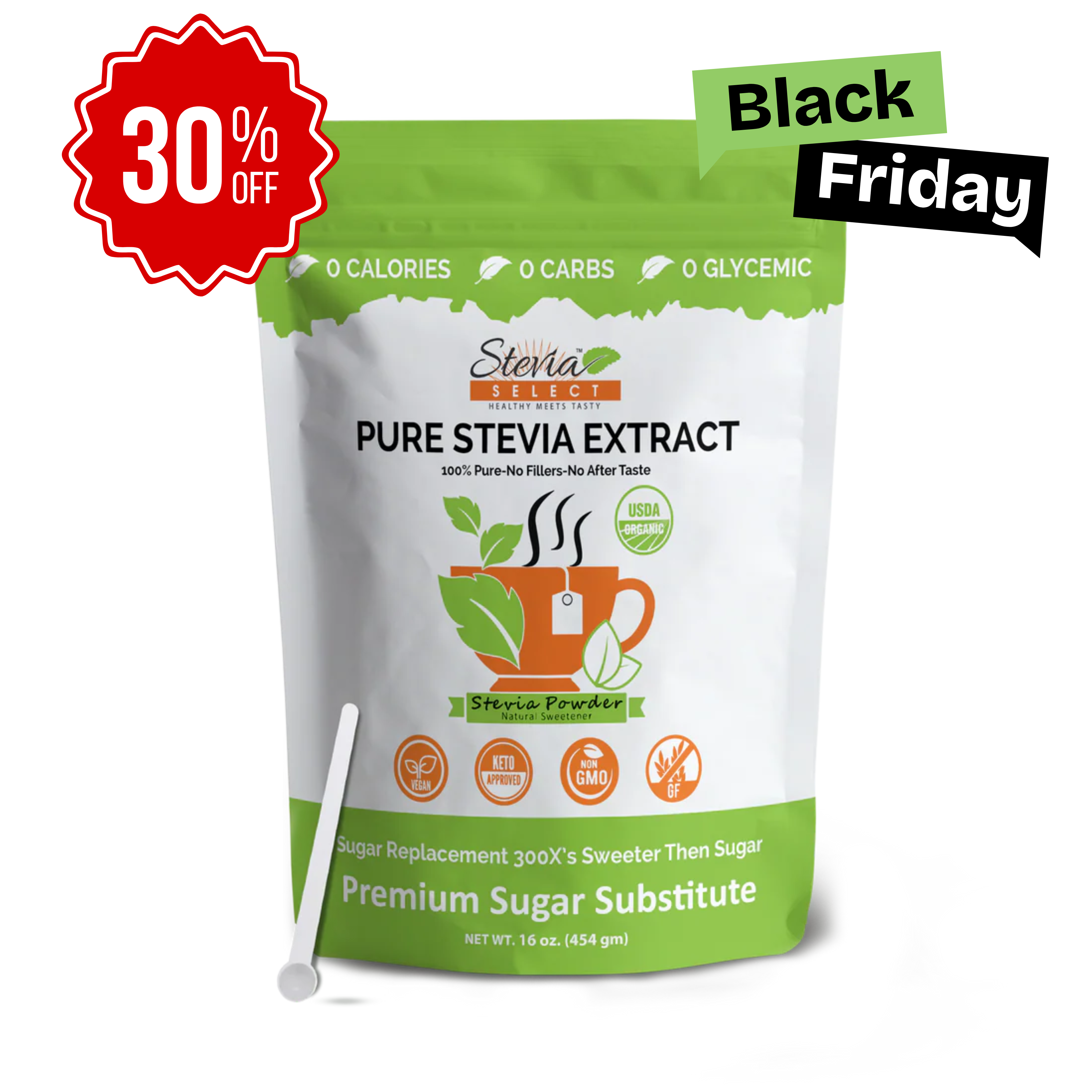 Pure Organic Stevia Extract - No Additives - No Erythritol