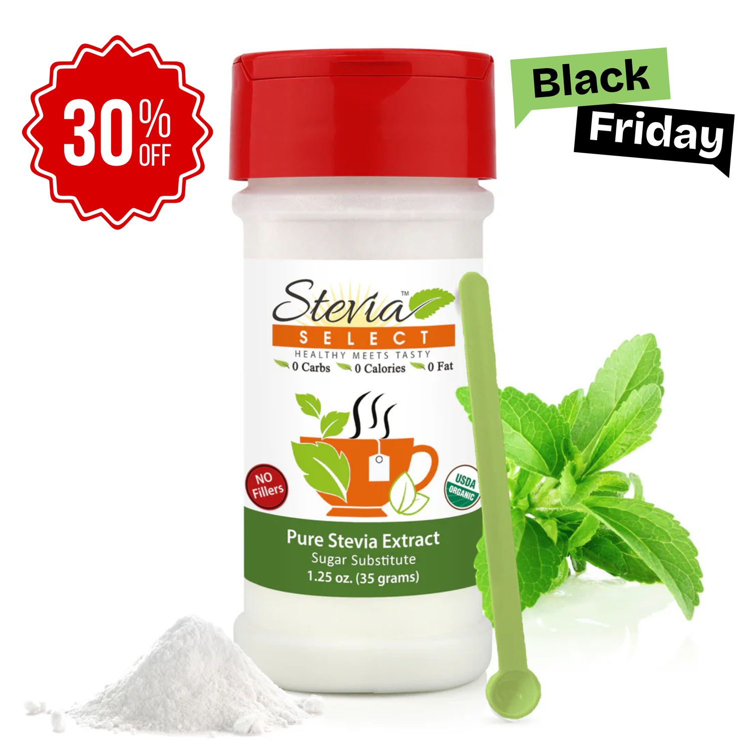 Pure Organic Stevia Extract - No Additives - No Erythritol