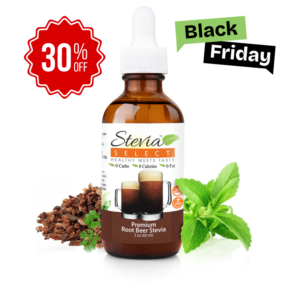 Stevia Liquid Root Beer Keto Flavor Drops  2 oz - No Erythritol