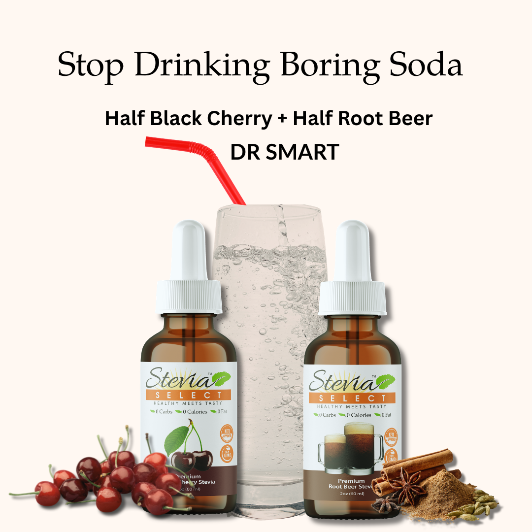 Dr. Smart Soda Bundle – Root Beer + Black Cherry (4 Pack, Zero Sugar)