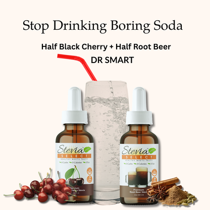 Dr. Smart Soda Bundle – Root Beer + Black Cherry (4 Pack, Zero Sugar)