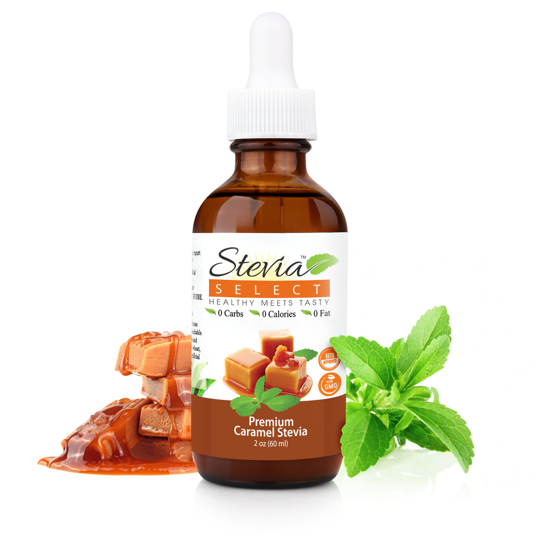Stevia Liquid Caramel Keto Flavor Drops 2 oz