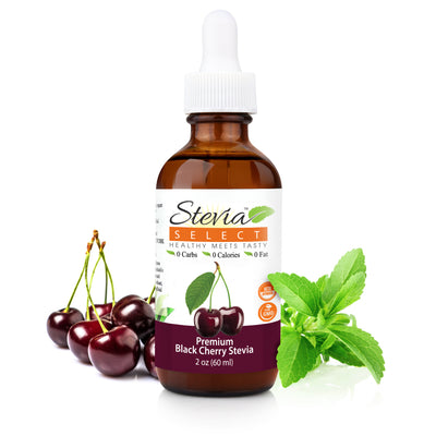 Stevia Liquid Black Cherry Keto Flavor Drops 2 oz - No Erythritol