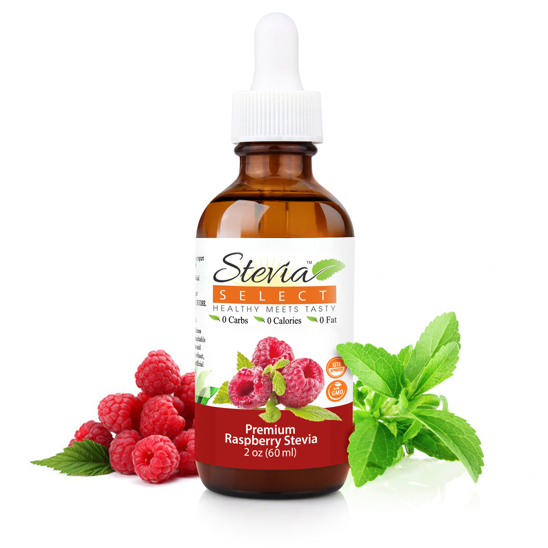 Stevia Liquid Raspberry Keto Flavor Drops 2 oz