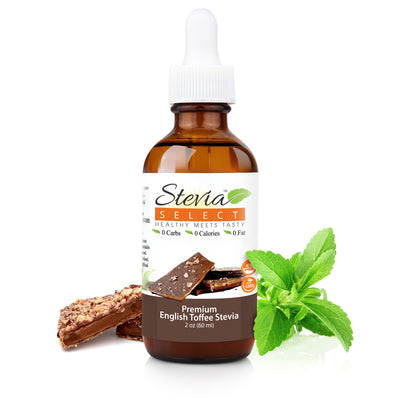 Stevia Liquid English Toffee Keto Flavor Drops 2 oz - No Erythritol